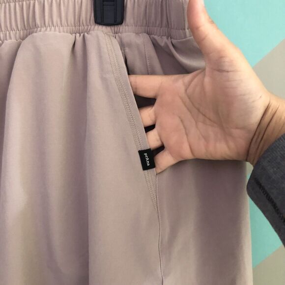 prAna Railay Skort XL 16 Willow Tan Snap Up Pocket Stretch Active Outdoor Skirt - Picture 10 of 11